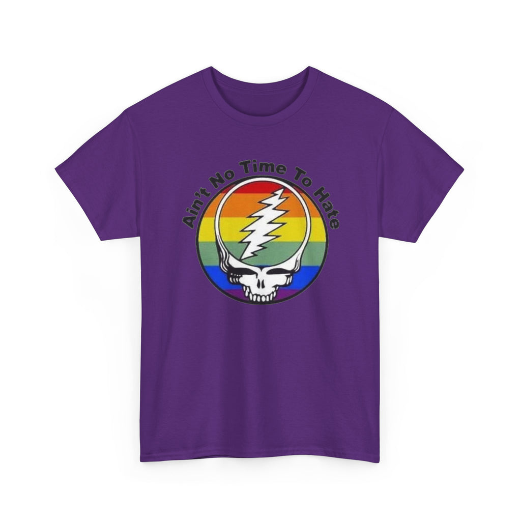 Ain't No Time To Hate Grateful Dead Skull Tee | Rainbow Pride peace love