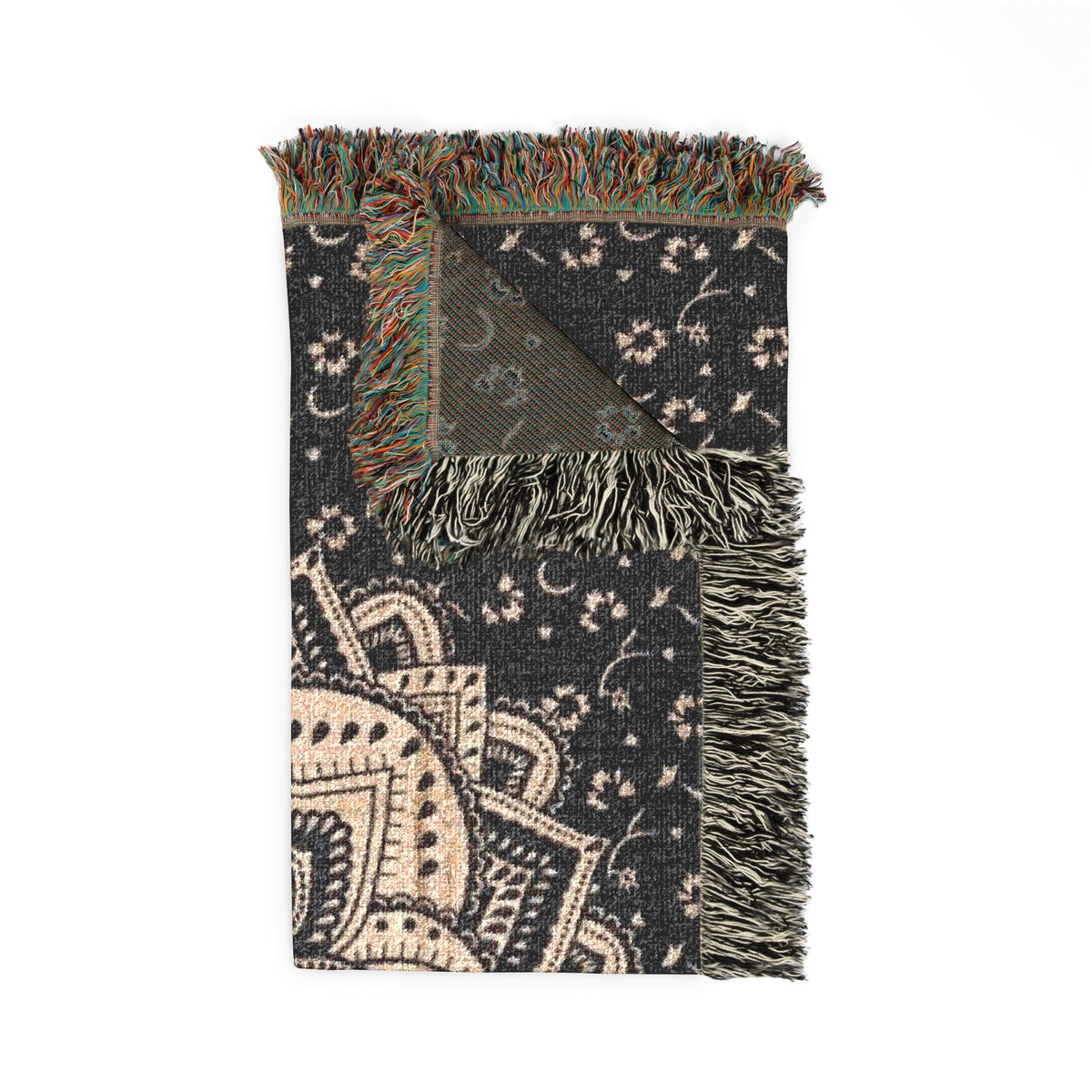 Mandala Woven Blanket — Boho Decorative Throw for Living Room & Bedroom
