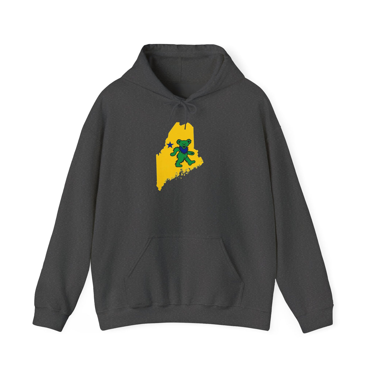 Maine Grateful Dead Bear Hoodie – Maine Outline with Dancing Bear Design