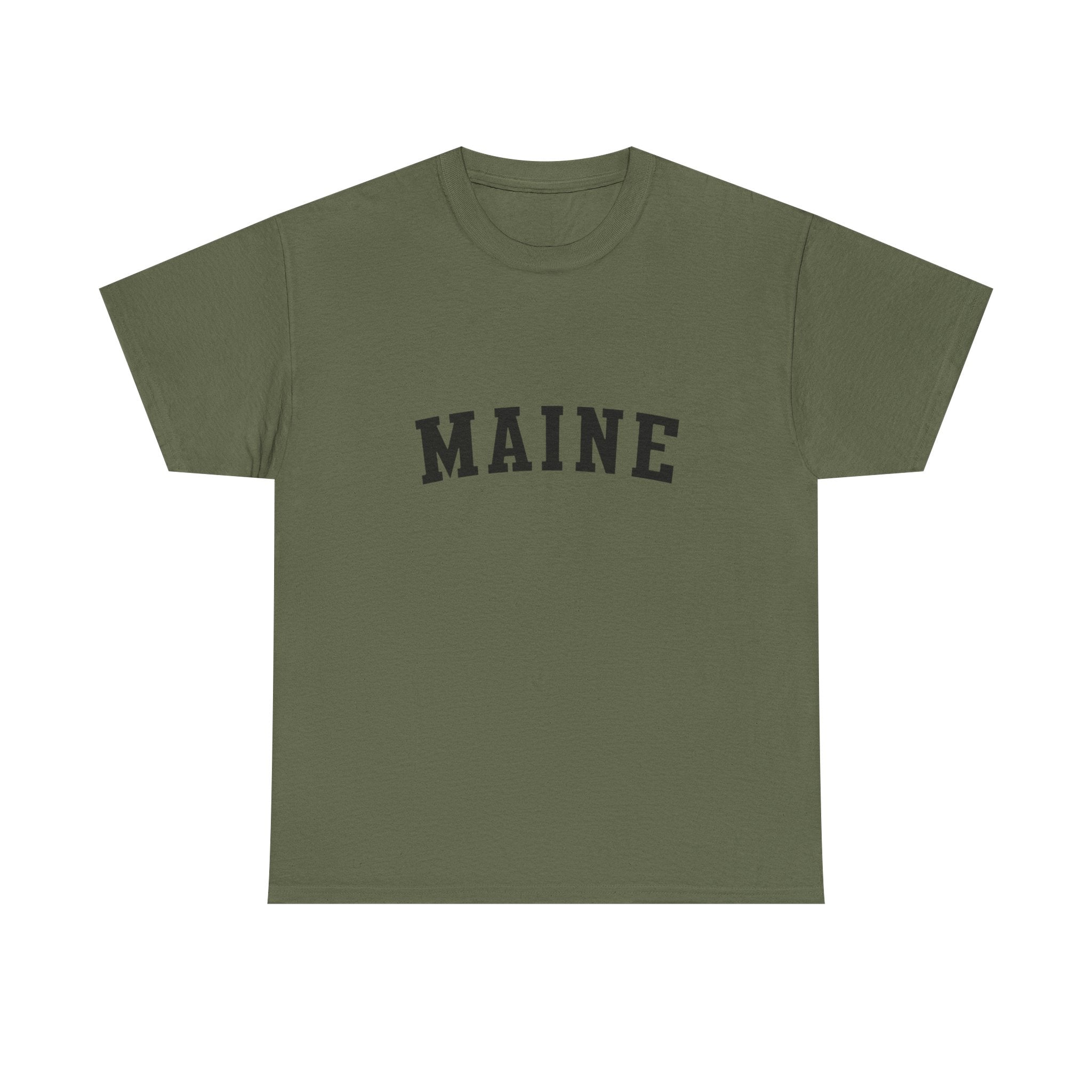 Maine arched text Tee | State pride minimalist graphic T-shirt