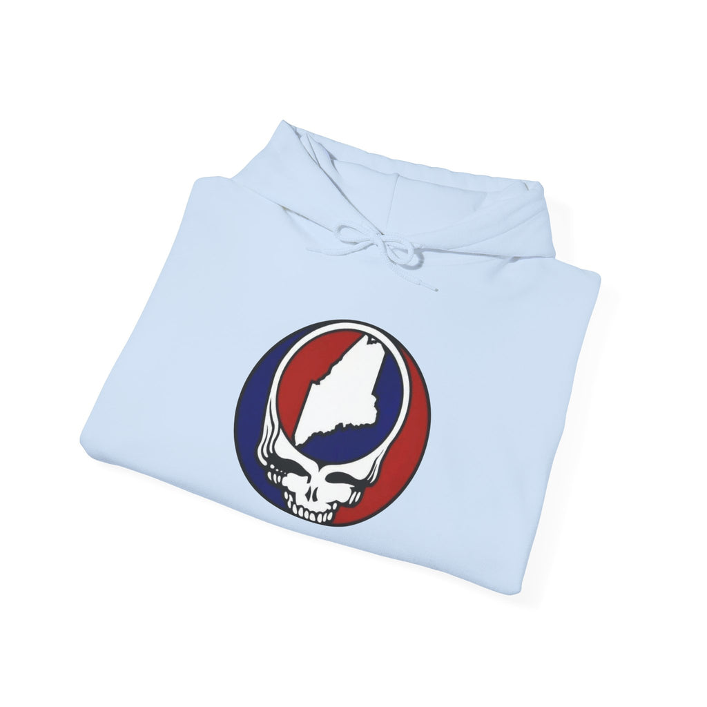 Grateful Dead Maine Skull Hoodie — State Outline Steal Your Face Pullover