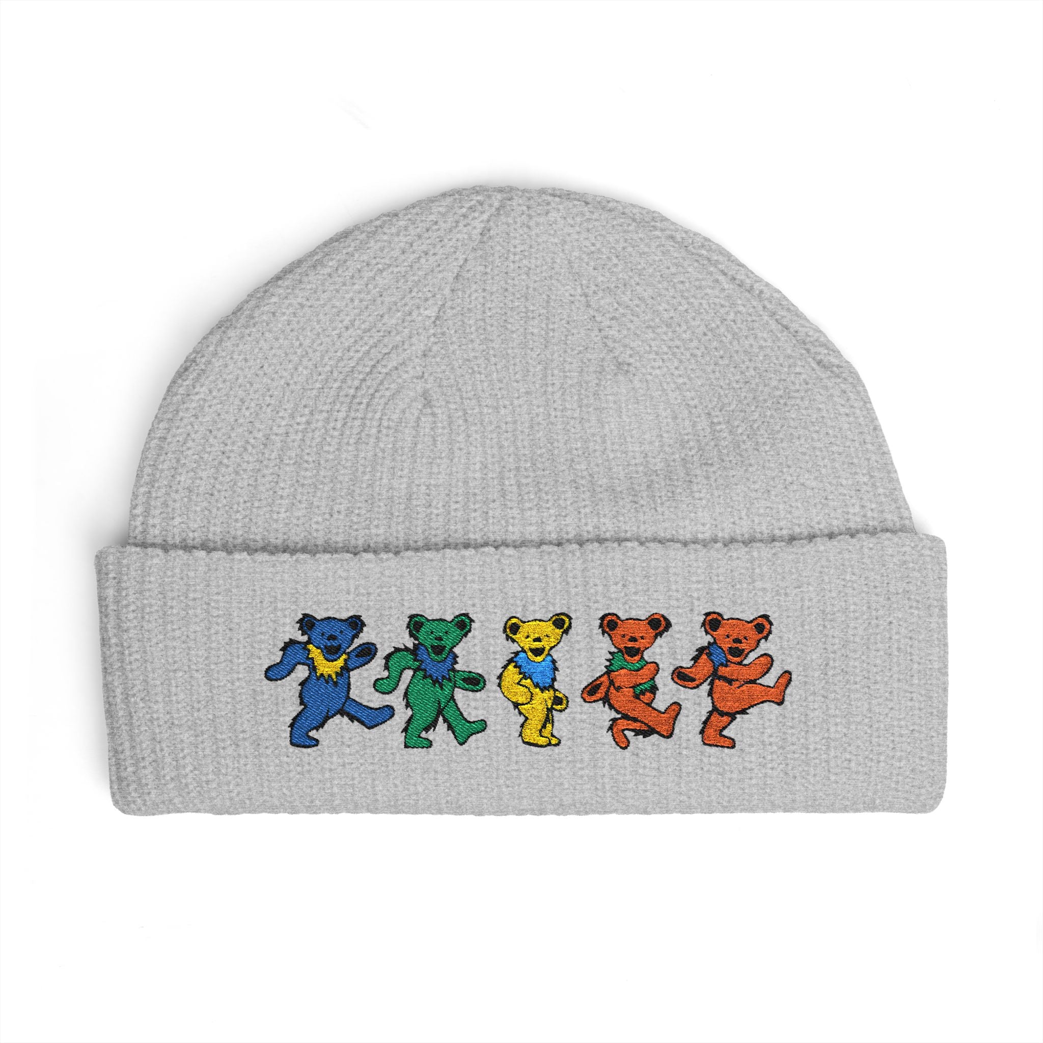 Dancing Tie Dye Bears Cuff Beanie | Embroidered Grateful Dead Style