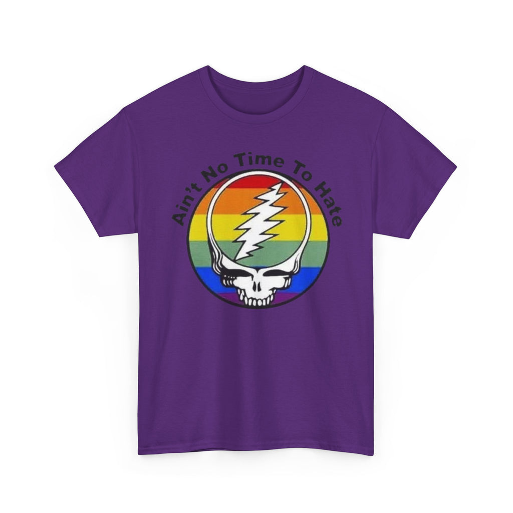 Ain't No Time To Hate Grateful Dead Skull Tee | Rainbow Pride peace love