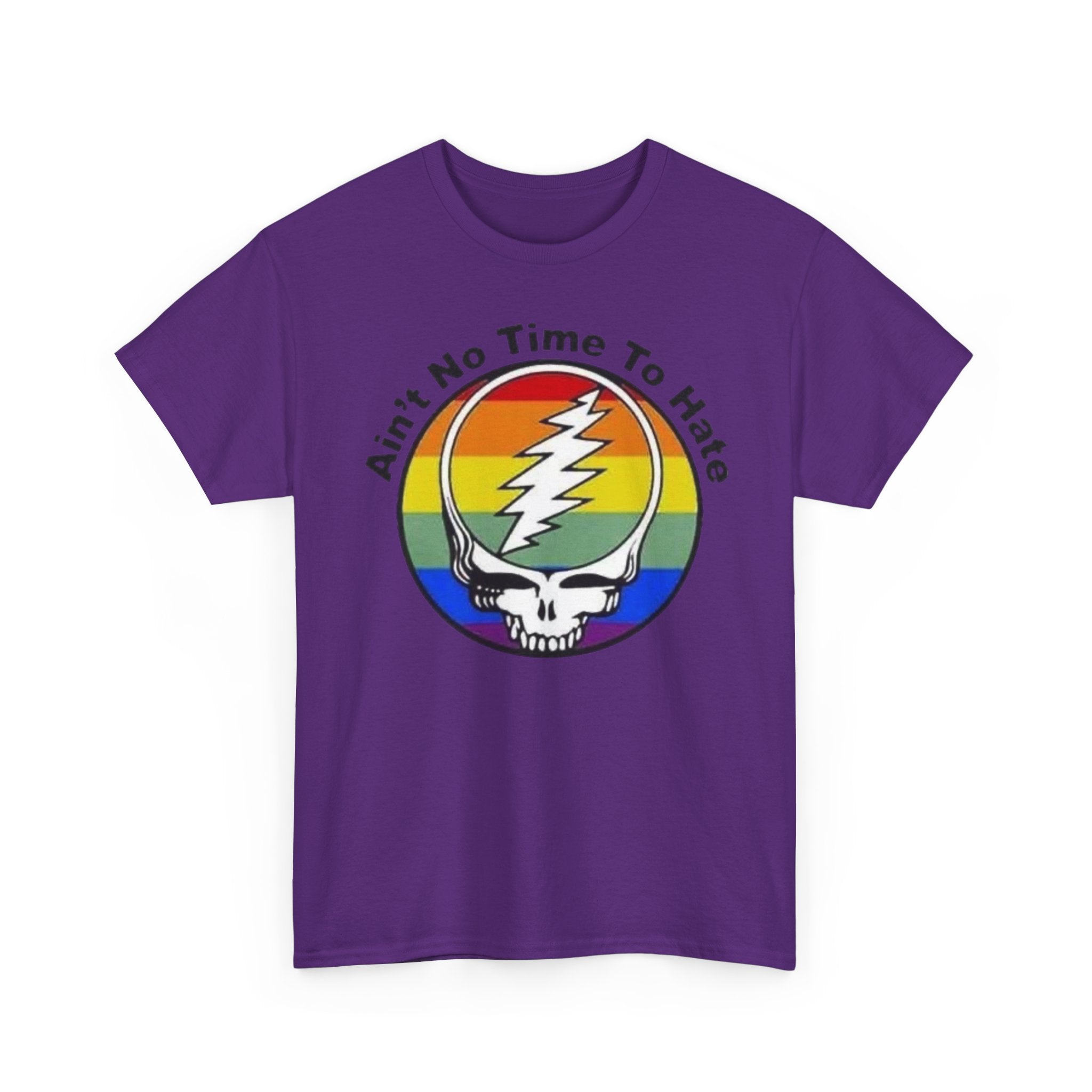 Ain't No Time To Hate Grateful Dead Skull Tee | Rainbow Pride peace love