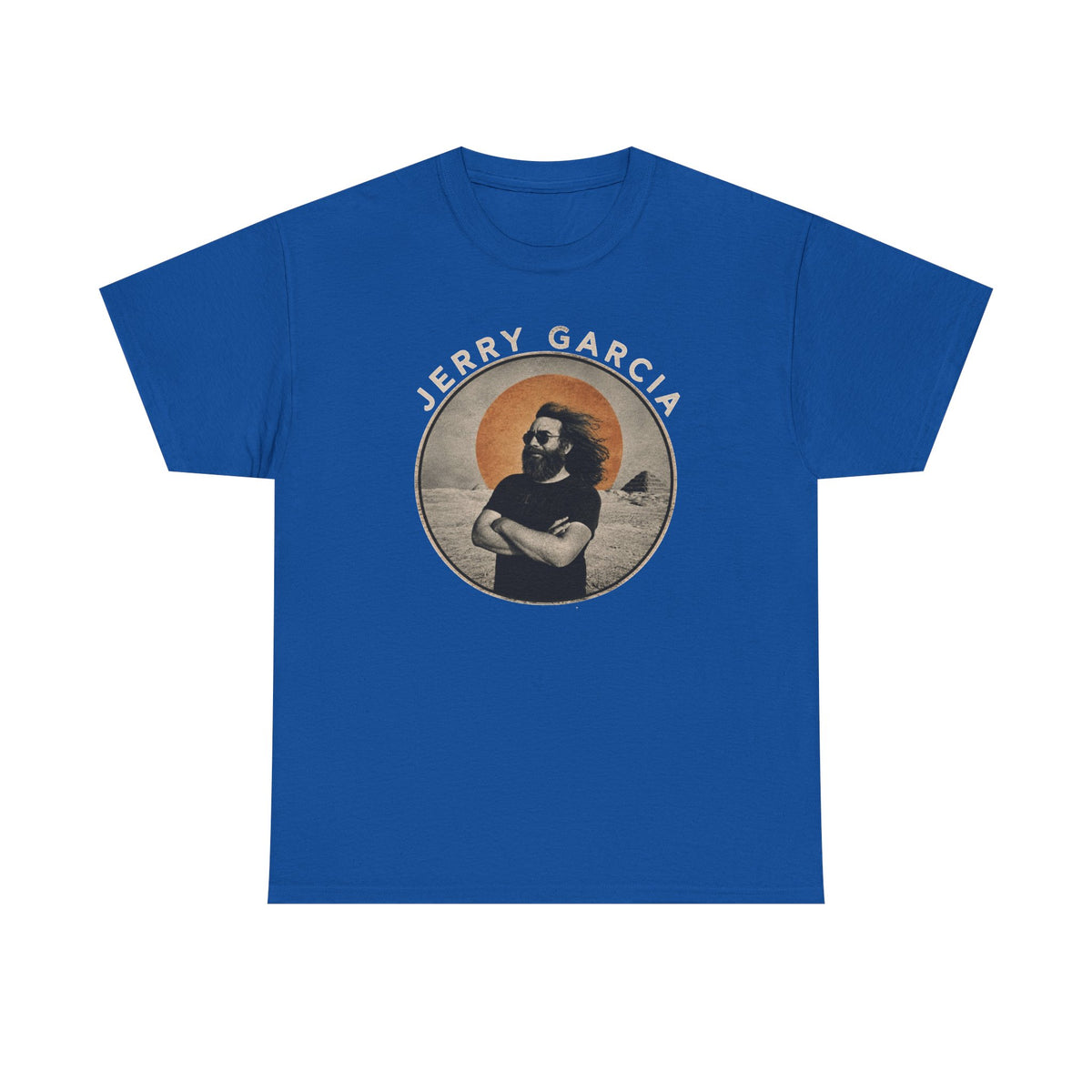 Jerry Garcia Portrait Tee | Retro Sun Circle Band Shirt