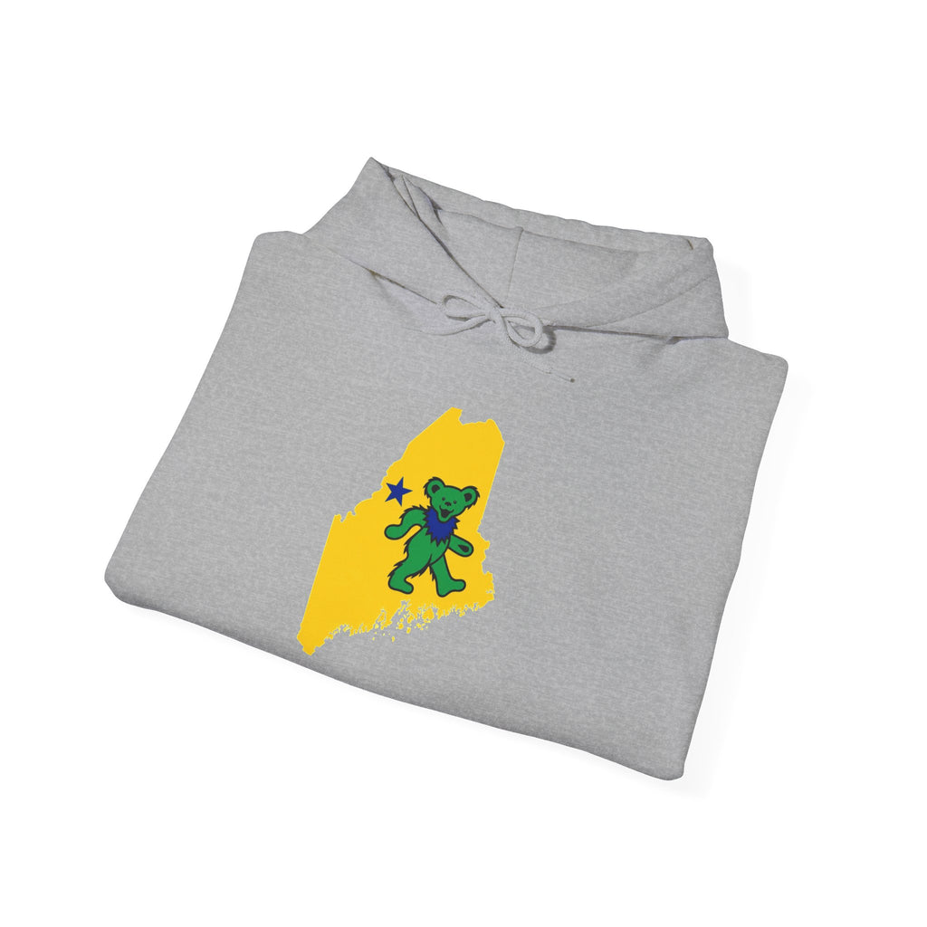 Maine Grateful Dead Bear Hoodie – Maine Outline with Dancing Bear Design