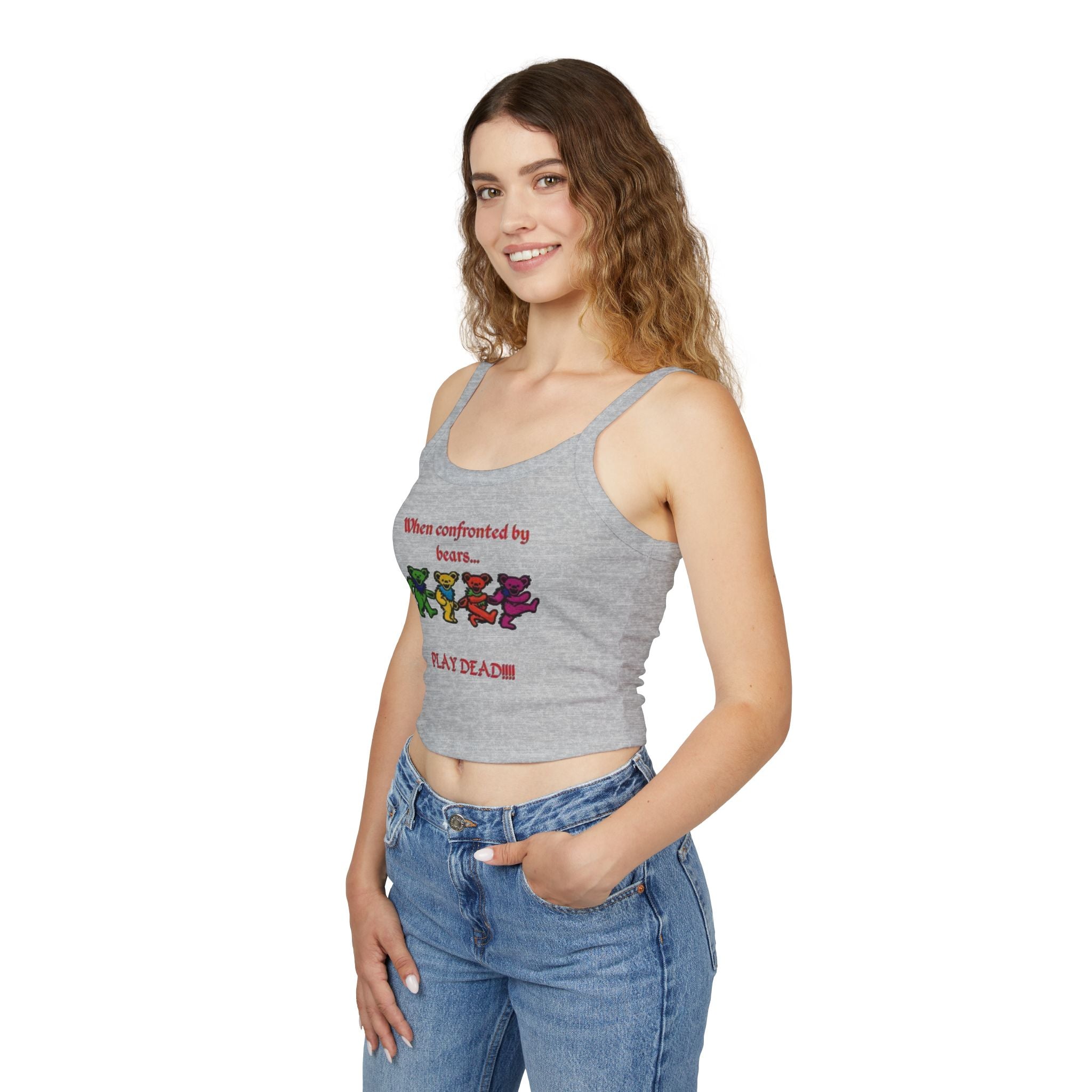 Grateful Dead Style Dancing Bears tank top | "When confronted by bears... PLAY DEAD!!!"