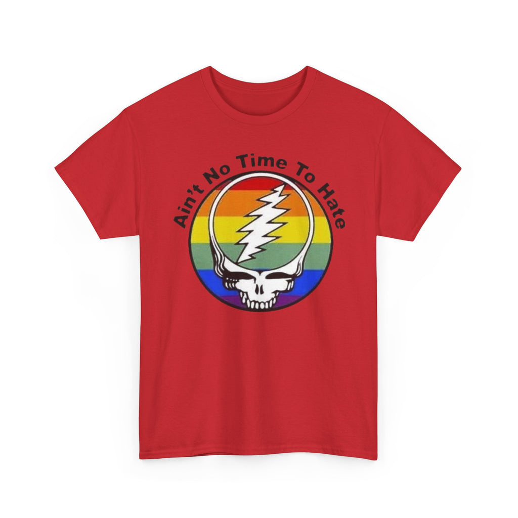 Ain't No Time To Hate Grateful Dead Skull Tee | Rainbow Pride peace love