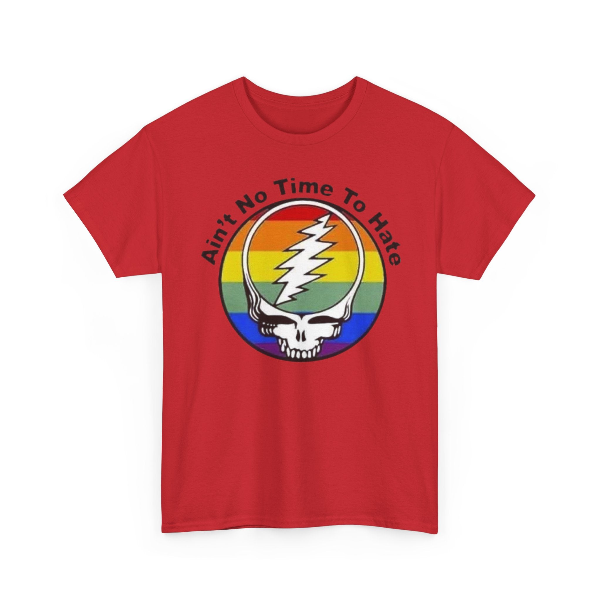 Ain't No Time To Hate Grateful Dead Skull Tee | Rainbow Pride peace love