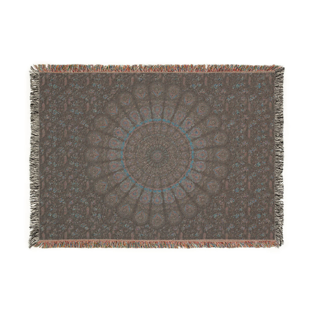 Mandala Woven Blanket — Boho Psychedelic Throw for Living Room or Bedroom