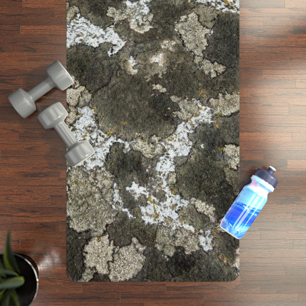 Lichen Stone Texture Rubber Yoga Mat | Nature Moss Pattern