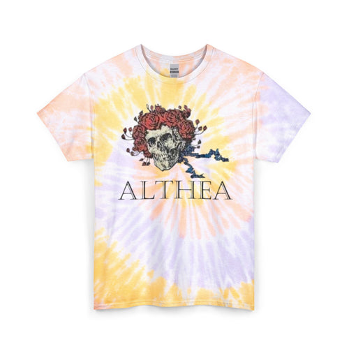 Althea Skull with Rose Crown Tee | Tie Dye Cotton Grateful Dead Shirt