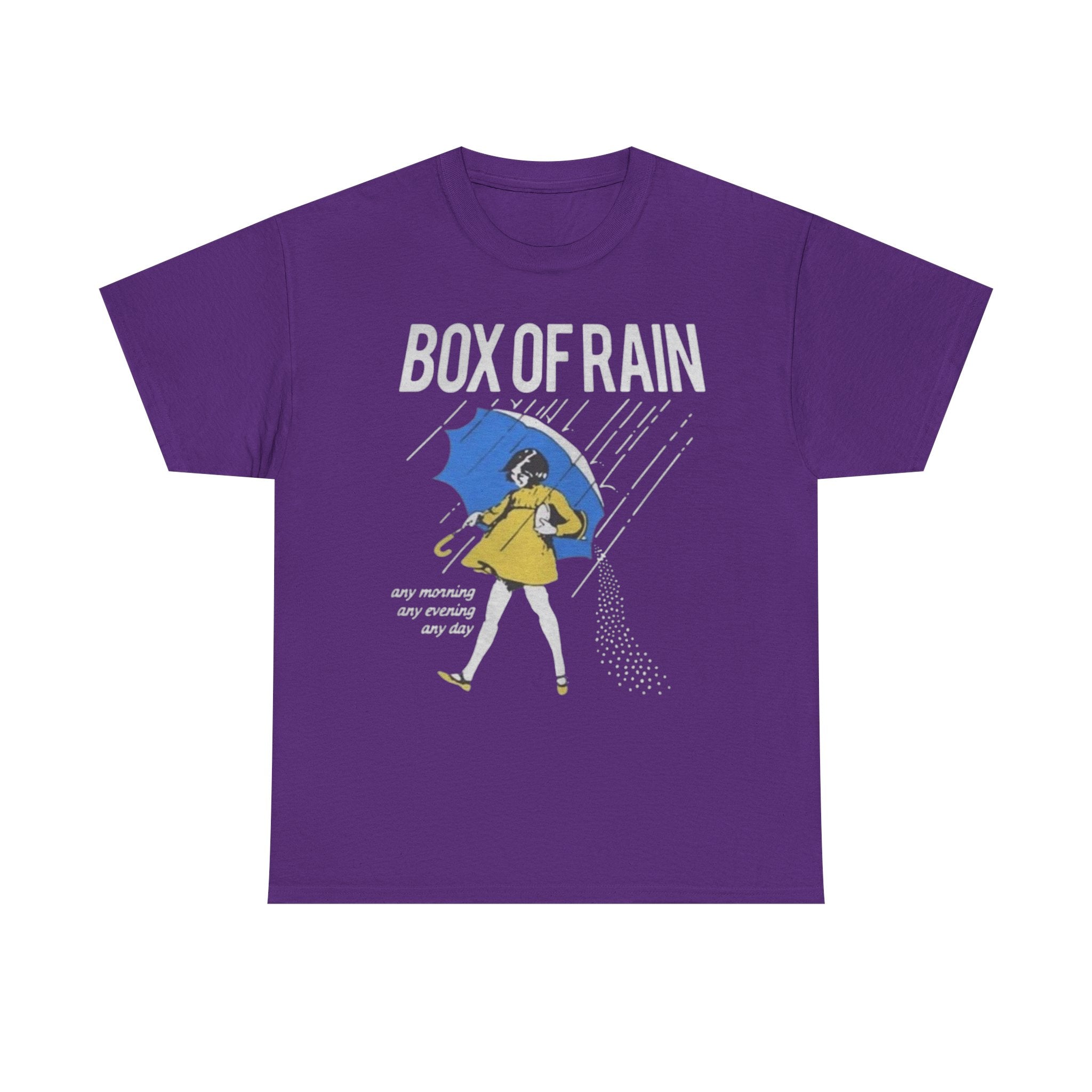 Box of Rain Grateful Dead Tee | Girl with Umbrella, Rainy Day Retro Design